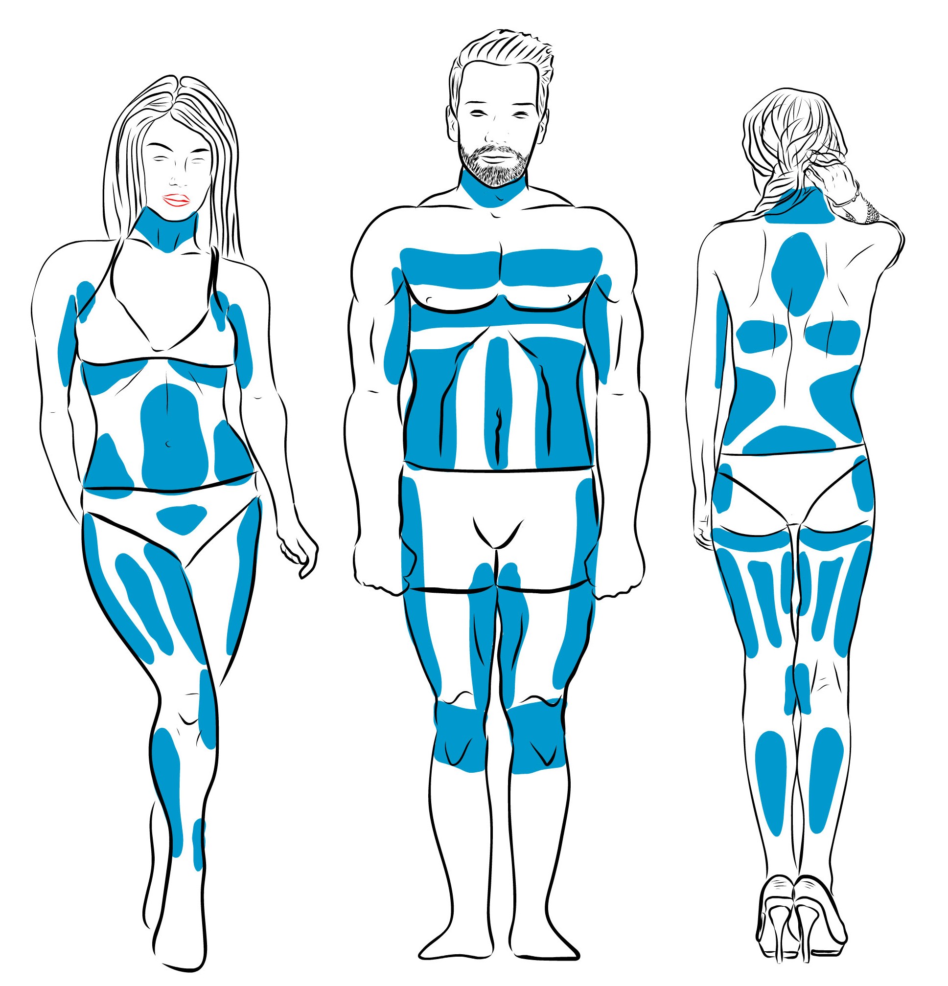 místa odsávání tuku